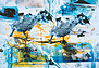 Flugversuch bloßgestellter Wappentiere	1999 – Collage / Tusche	56 x 81 cm