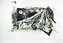 Tauwetter - oder die Fortbewegungsart von Schnee 1994 – Monotypie / Collage 49 x 63 cm