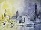Dresden Silhouette – Aquarell 100 x 70 cm